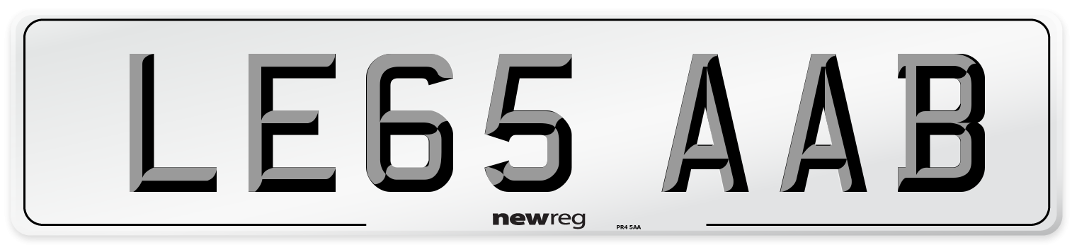 LE65 AAB Number Plate from New Reg